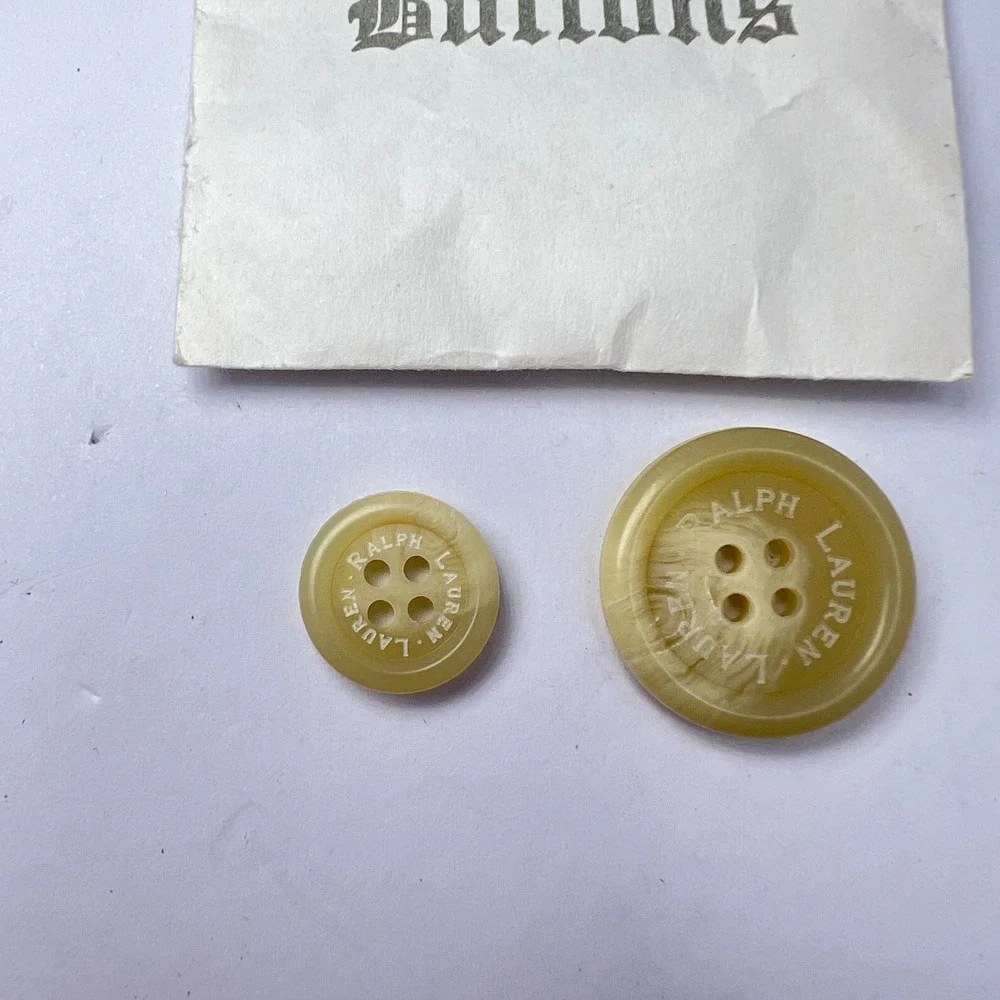 Ralph Lauren Cream Replacement‎ Buttons Lot of 2 LRL Coat Spare Notions Vintage